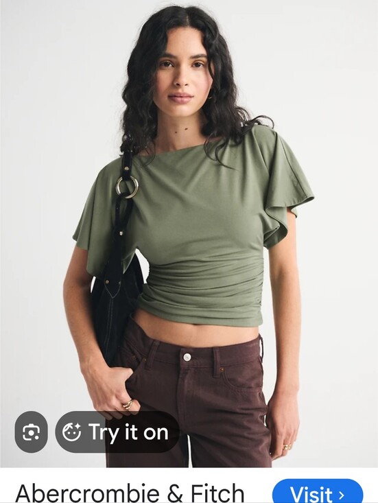Abercrombie & Fitch Tops - Abercrombie & Fitch Flutter Sleeve Top In Green NWT